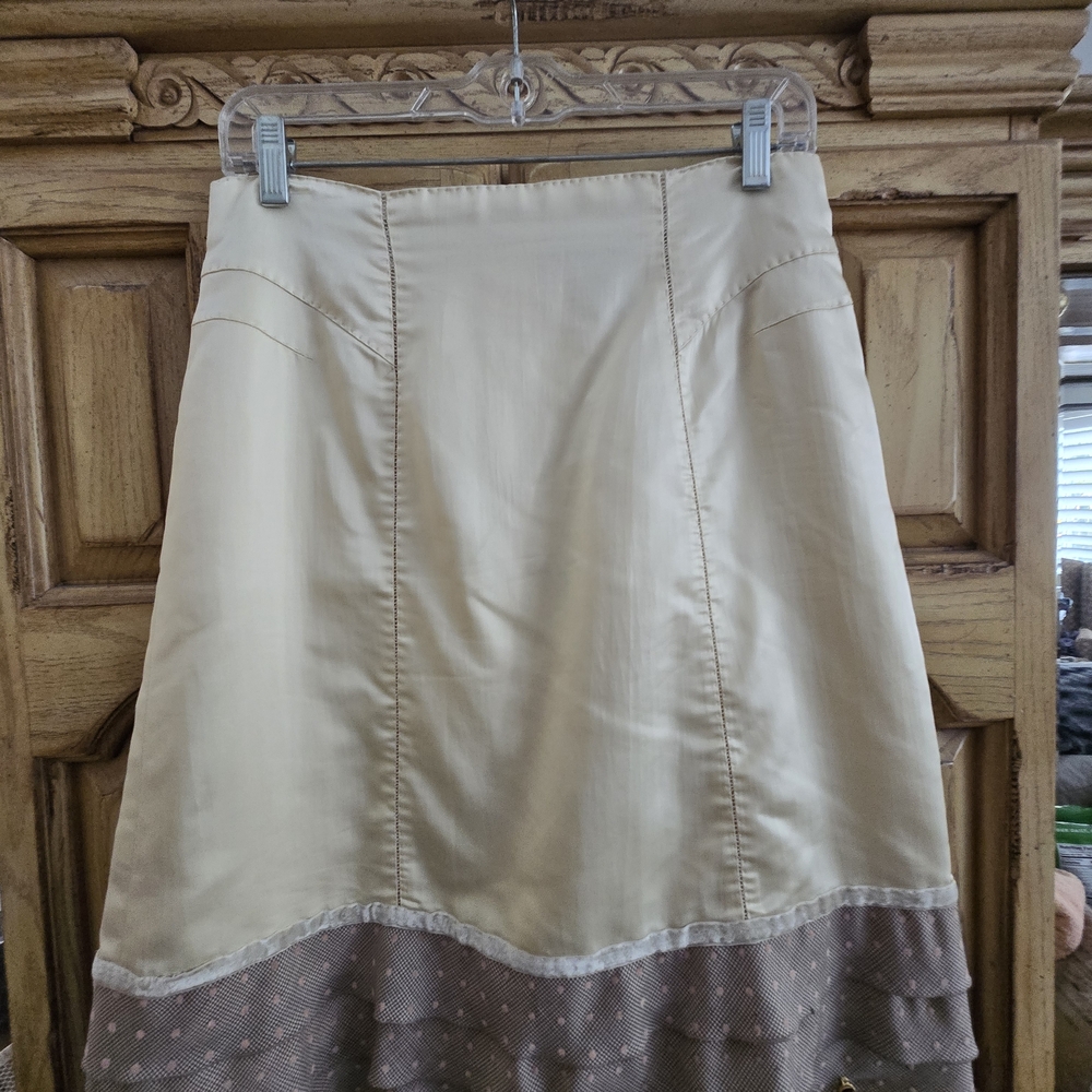 Louis Vuitton Beige and Brown Midi Skirt